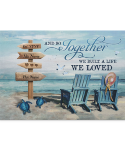 Personalized And So Together We Built A Life We Loved Beach Wrapped Framed Canvas Prints - Unframed Poster, White, 0.75'' Framed Canvas