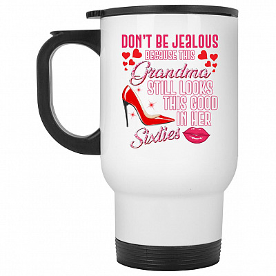 14 oz. White Travel Mug