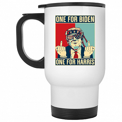 14 oz. White Travel Mug