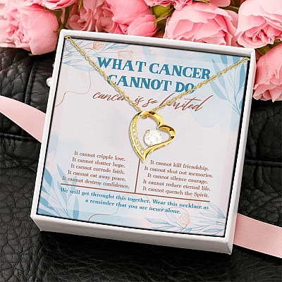 What Cancer Cannot Do Cancer Is So Limited Forever Love Pendant Necklace