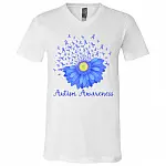 Autism Shirt, White, V-Neck T-Shirt Autism Shirt, White, V-Neck T-Shirt