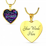 The Moment Your Heart Stopped Mine Changed Forever in Loving Memory Gift Heart Pendant Necklace - Heart Luxury Necklace (Gold Plated)