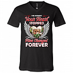 Custom Photo the Moment Your Heart, Black, V-Neck T-Shirt
