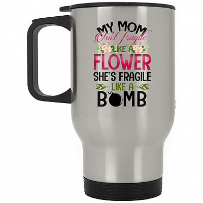 14 oz. Silver Travel Mug