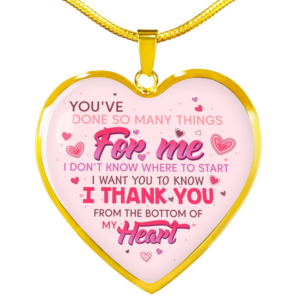 Thank You From The Bottom Of My Heart Heart Pendant Necklace - Heart Luxury Necklace (Gold Plated) Thank You From The Bottom Of My Heart Heart Pendant Necklace - Heart Luxury Necklace (Gold Plated)