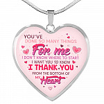 Thank You From The Bottom Of My Heart Heart Pendant Necklace - Heart Luxury Necklace (Silver) Thank You From The Bottom Of My Heart Heart Pendant Necklace - Heart Luxury Necklace (Silver)