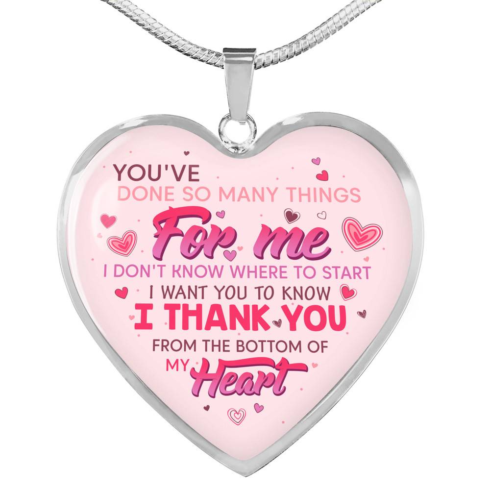 Thank You From The Bottom Of My Heart Heart Pendant Necklace - Heart Luxury Necklace (Silver) Thank You From The Bottom Of My Heart Heart Pendant Necklace - Heart Luxury Necklace (Silver)