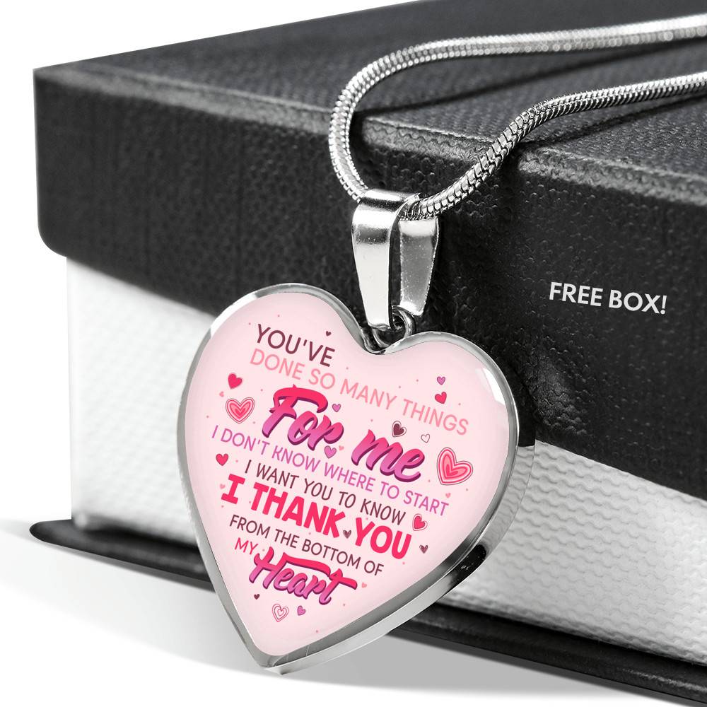 Thank You From The Bottom Of My Heart Heart Pendant Necklace - Heart Luxury Necklace (Silver) Thank You From The Bottom Of My Heart Heart Pendant Necklace - Heart Luxury Necklace (Silver)