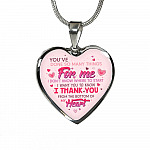 Thank You From The Bottom Of My Heart Heart Pendant Necklace - Heart Luxury Necklace (Silver) Thank You From The Bottom Of My Heart Heart Pendant Necklace - Heart Luxury Necklace (Silver)