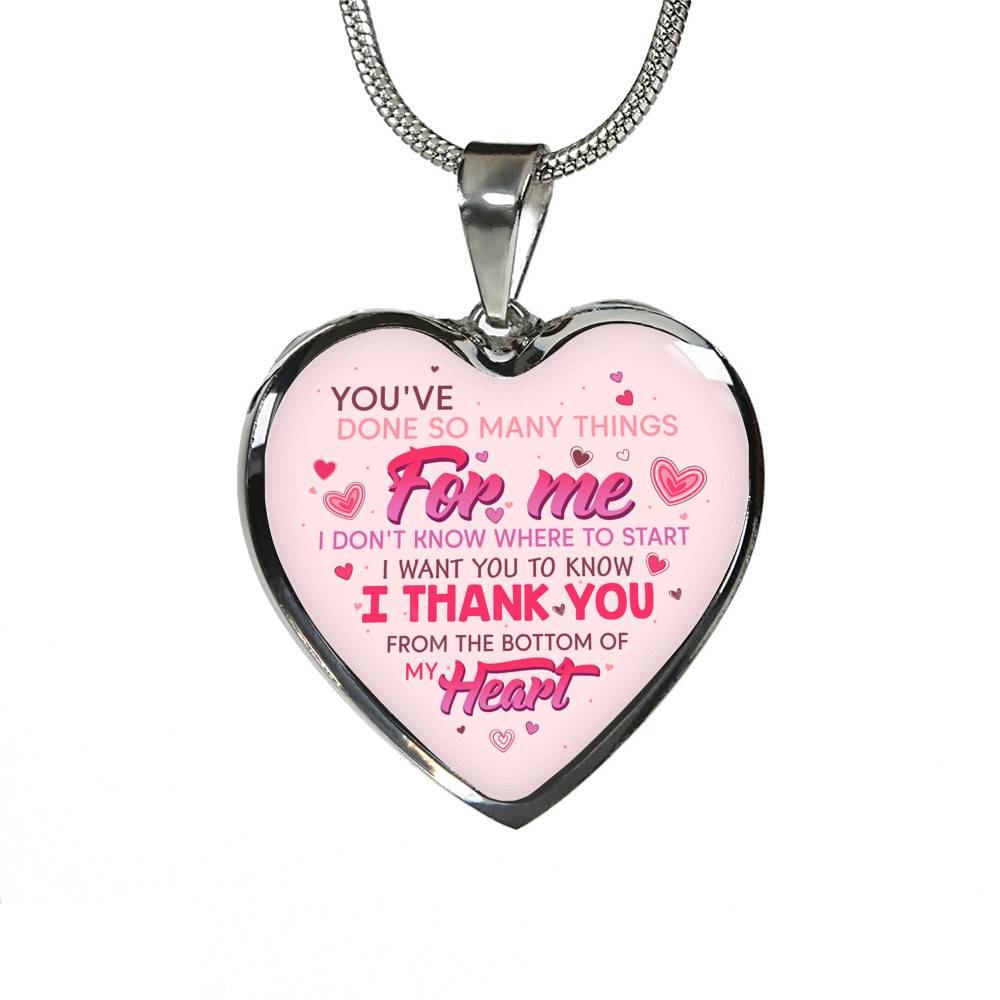 Thank You From The Bottom Of My Heart Heart Pendant Necklace - Heart Luxury Necklace (Silver) Thank You From The Bottom Of My Heart Heart Pendant Necklace - Heart Luxury Necklace (Silver)