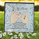 6KT. To My Bestie Hand In Hand card (5) Interlocking Hearts Necklace 7