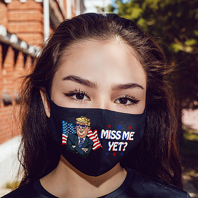 Alternative view of Trump 2024 Miss Me Yet He'll Be Back - Anti Biden Washable Reusable Custom Printed Cloth Face Mask Cover