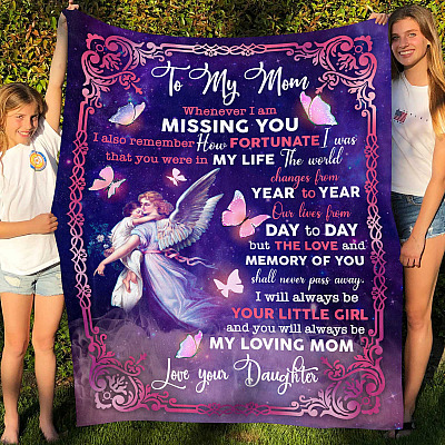 Alternative view of To My Mom Whenever I Am Missing You I Also Remember How Fortunate I Was Fleece Blanket - Sherpa Blanket