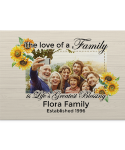 Custom Photo The Love Of A Family Wrapped Framed Canvas Prints - Unframed Poster - Home Decor Wall Art, White, 0.75'' Framed Canvas