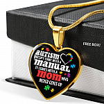 Autism Doesn't Come With A Manual Mom Heart Pendant Necklace - Heart Luxury Necklace (Gold Plated) Autism Doesn't Come With A Manual Mom Heart Pendant Necklace - Heart Luxury Necklace (Gold Plated)