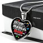 Autism Doesn't Come With A Manual Mom Heart Pendant Necklace - Heart Luxury Necklace (Silver) Autism Doesn't Come With A Manual Mom Heart Pendant Necklace - Heart Luxury Necklace (Silver)