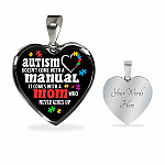 Autism Doesn't Come With A Manual Mom Heart Pendant Necklace - Heart Luxury Necklace (Silver) Autism Doesn't Come With A Manual Mom Heart Pendant Necklace - Heart Luxury Necklace (Silver)