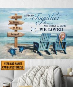 Alternative view of Personalized And So Together We Built A Life We Loved Beach Wrapped Framed Canvas Prints - Unframed Poster