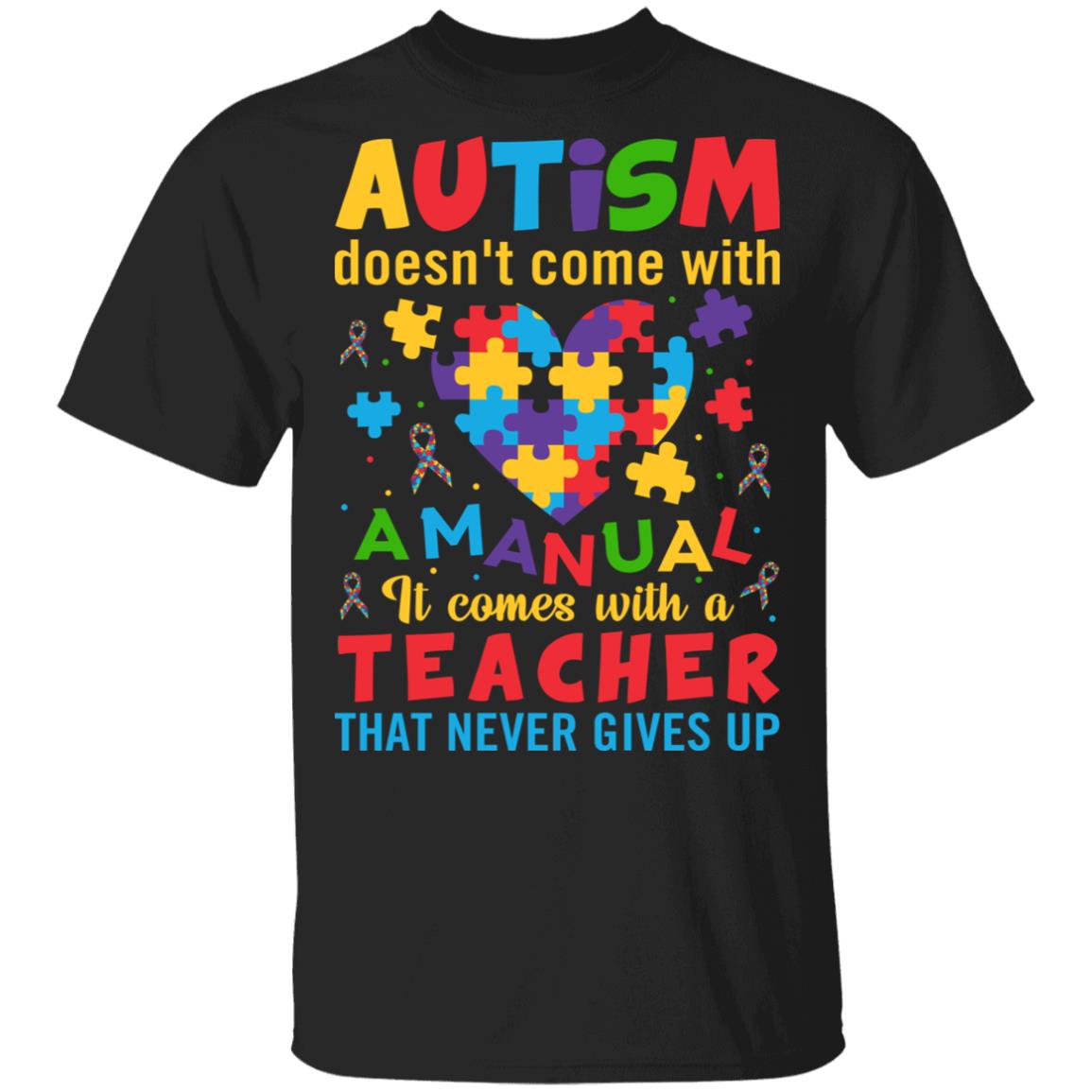Autism Doesn't, Black, Unisex T-Shirt