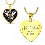 Daddy's Girl I Used To Be His Angel Now He Is Mine I Miss You Heart Pendant Necklace - Heart Luxury Necklace (Gold Plated)