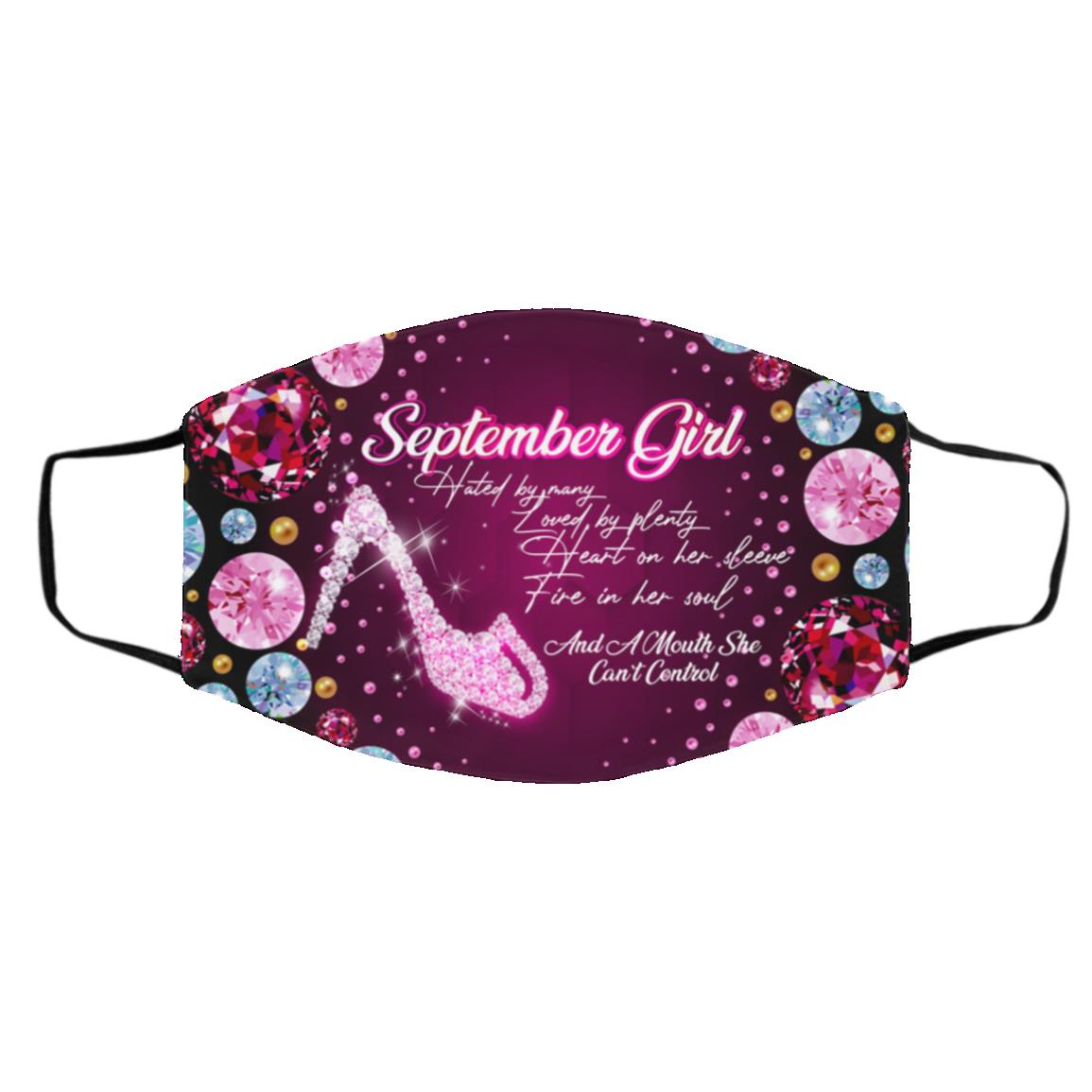 September Girl Hated By Many, White, Cloth Face Cover – Medium/Large