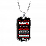 To My Son from Mom Never Forget That I Love You Learn from Everything You Can Be The Great Man Dog Tag - Dog Tag (Silver)