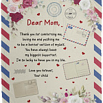 Dear Mom Thank You For Comforting Blanket, White, Cozy Plush Fleece Blanket - 50x60