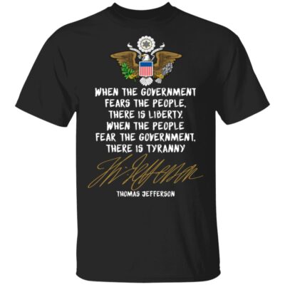 Thomas Jefferson Liberty Tyranny 2nd Second Amendment Rights Patriotic American T-shirt, Black, Unisex T-Shirt