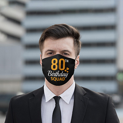 Alternative view of 80th Birthday Squad - 80th Birthday Party Ideas Washable Reusable Custom Printed Cloth Face Mask Cover