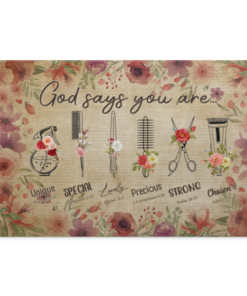 Hairdresser God Says You Are Unique Special Lovely Precious Gallery Wrapped Framed Canvas Prints - Unframed Poster, White, 0.75'' Framed Canvas