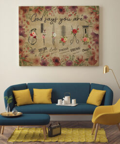 Alternative view of Hairdresser God Says You Are Unique Special Lovely Precious Wrapped Framed Canvas Prints - Unframed Poster