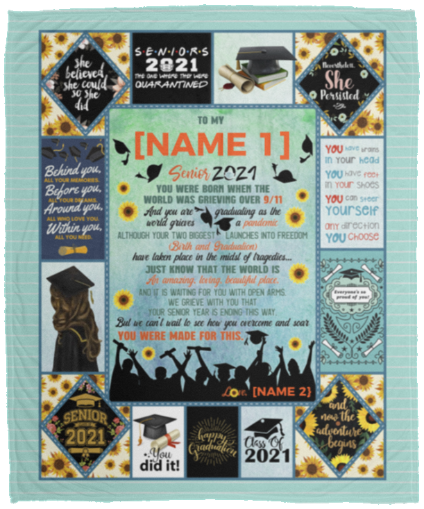 Personalized To My Daughter Senior 2021 You Were Born When The World Was Grieving Graduation Fleece Blanket, White, Cozy Plush Fleece Blanket - 50x60 Personalized To My Daughter Senior 2021 You Were Born When The World Was Grieving Graduation Fleece Blanket, White, Cozy Plush Fleece Blanket - 50x60