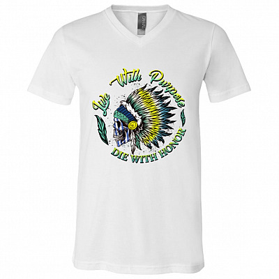 Live With Purpose Tshirt, White, V-Neck T-Shirt