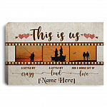 Personalized This Is Us Fishing Couple Film Strip Gallery Wrapped Framed Canvas Prints - Unframed Poster, White, 0.75'' Framed Canvas