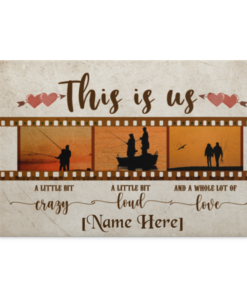 Personalized This Is Us Fishing Couple Film Strip Gallery Wrapped Framed Canvas Prints - Unframed Poster, White, 0.75'' Framed Canvas