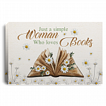 Just a Simple Woman Who Loves Books - Gifts for Bookworms Wrapped Framed Canvas Prints - Unframed Poster, White, 0.75'' Framed Canvas