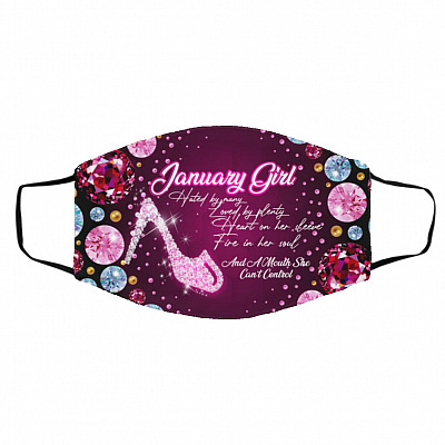 January Girl Hated, White, Cloth Face Cover – Medium/Large