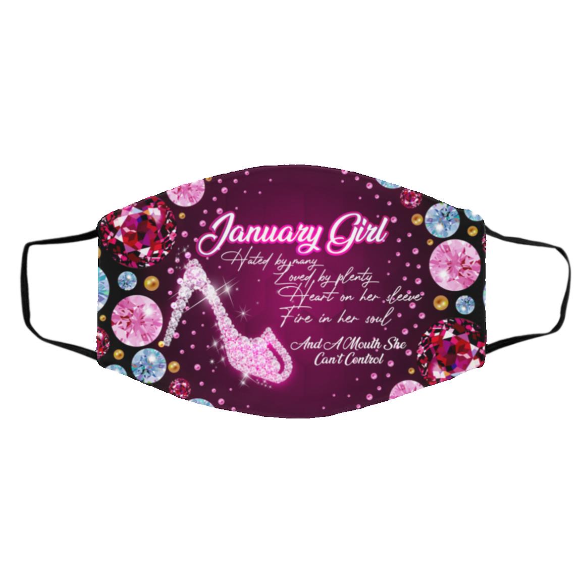 January Girl Hated, White, Cloth Face Cover – Medium/Large