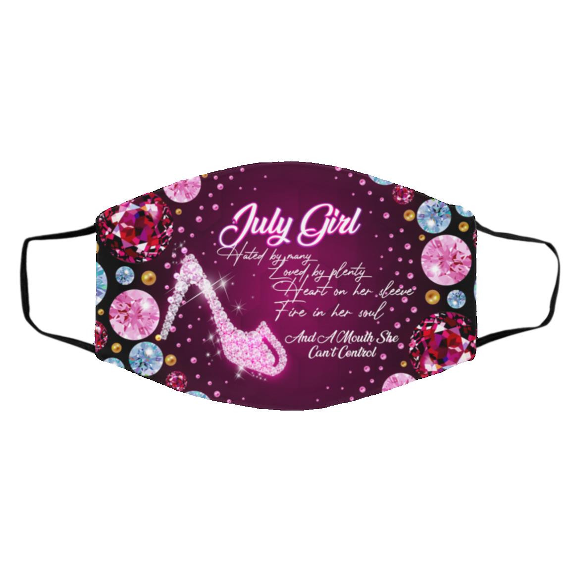 July Girl Hated, White, Cloth Face Cover – Medium/Large