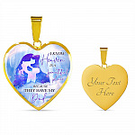I Know Heaven Is A Beautiful Place Because They Have My Dad Heart Pendant Necklace - Heart Luxury Necklace (Gold Plated)