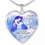 I Know Heaven Is A Beautiful Place Because They Have My Dad Heart Pendant Necklace - Heart Luxury Necklace (Silver)