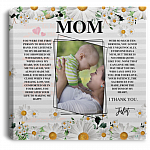 Personalized Photo Mom You Were The First Person Wrapped Framed Canvas Prints-Unframed Poster-Decor Wall Art, White, 0.75'' Framed Canvas Personalized Photo Mom You Were The First Person Wrapped Framed Canvas Prints-Unframed Poster-Decor Wall Art, White, 0.75'' Framed Canvas
