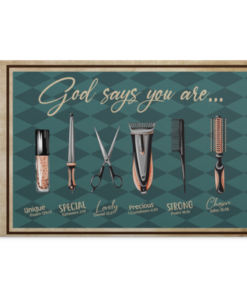 God Says You Are Hairdresser Framed Canvas - Unframed Poster, White, 0.75'' Framed Canvas
