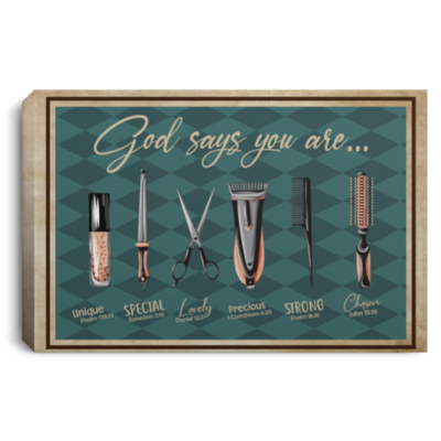 God Says You Are Hairdresser Framed Canvas - Unframed Poster, White, 0.75'' Framed Canvas
