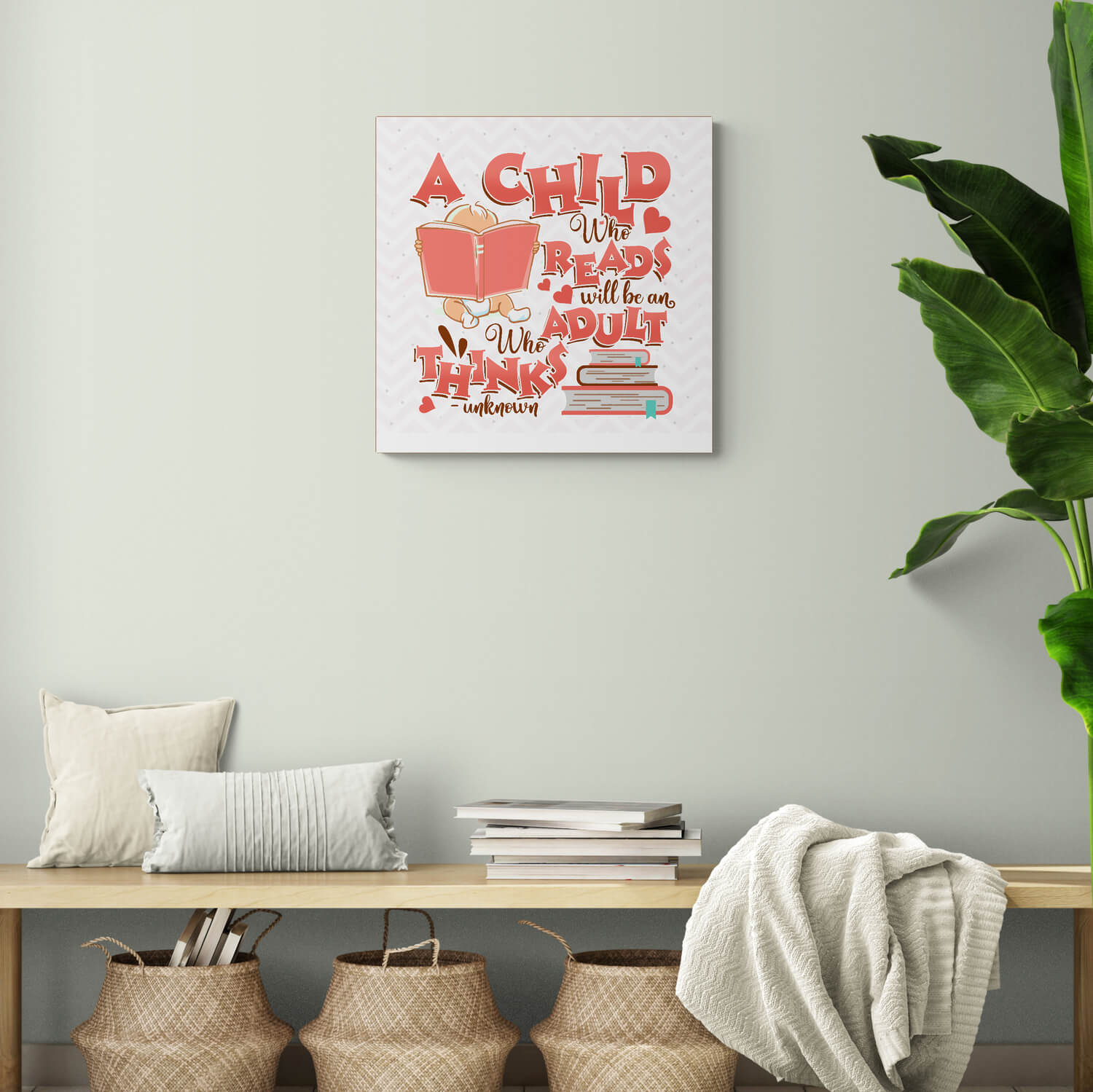 5KNG. Child reads_canvas mk