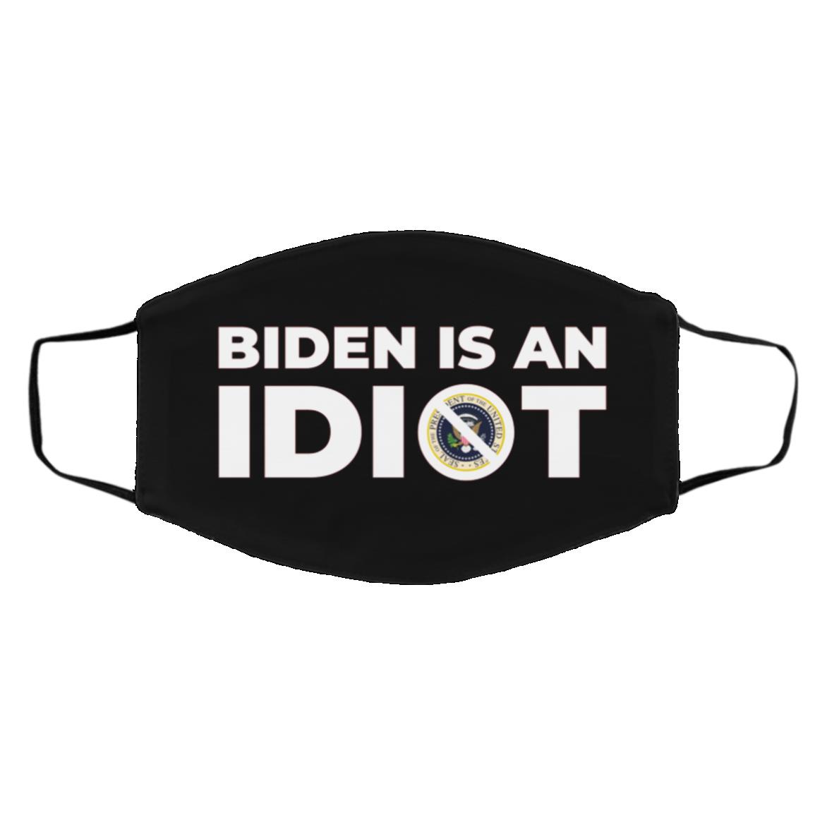 Idiot Mask, Black, Cloth Face Cover – Medium/Large
