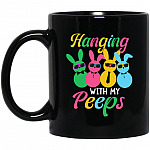 Hanging with My, Black, 11 oz. Black Mug