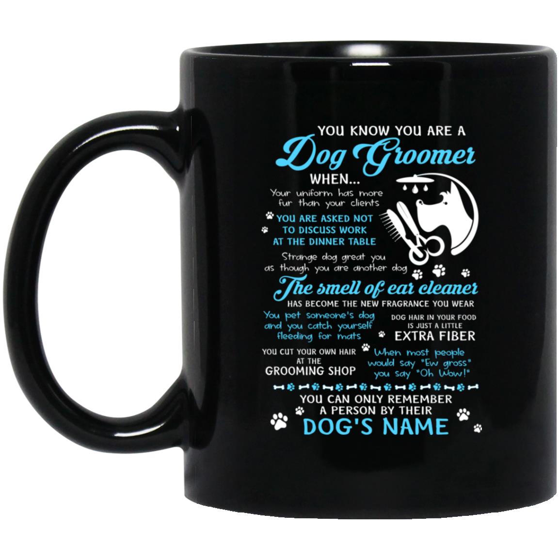 Dog Grommer, Black, 11 oz. Black Mug