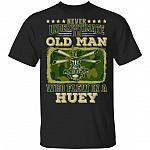 Flew In A Huey, Black, Unisex T-Shirt