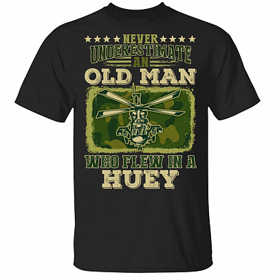 Flew In A Huey, Black, Unisex T-Shirt